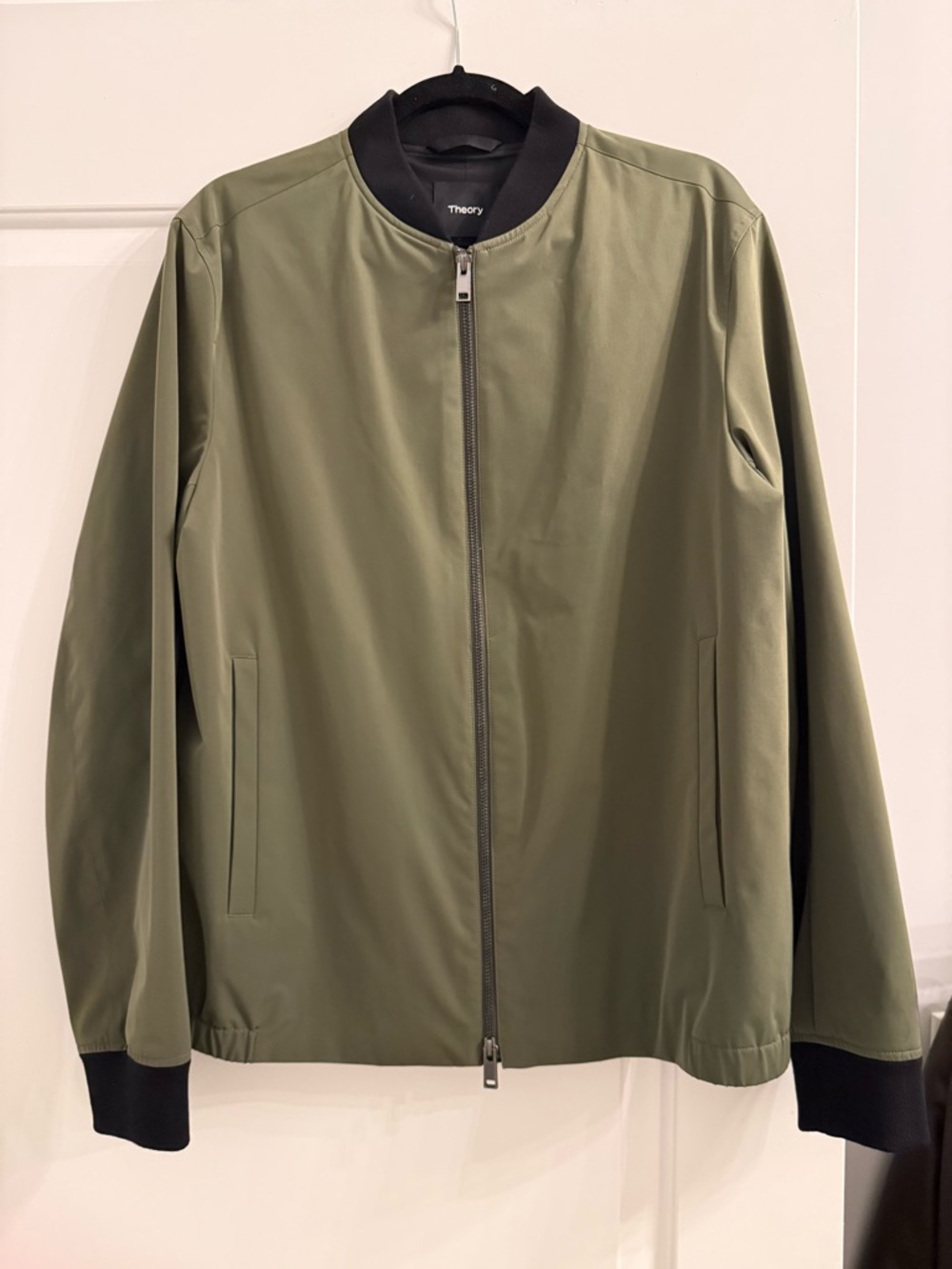 Theory Men’s Bomber Jacket – Olive Green – Size L